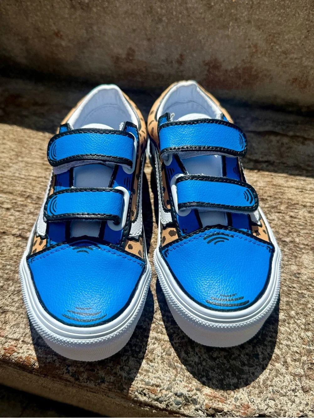 Kids Blue, chocolate chip Velcro Sneakers